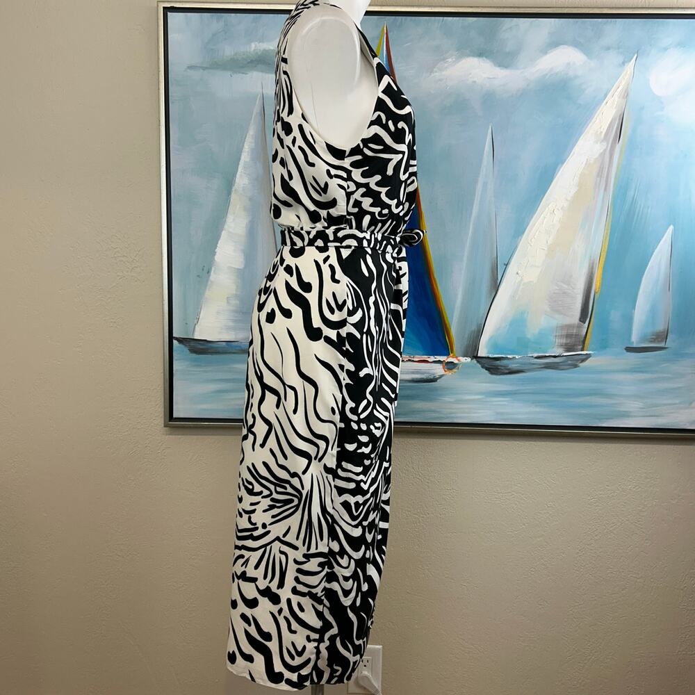 Donna Morgan Wrap Dress 
Black and white bold print size 12 NWT - Picture 4 of 8